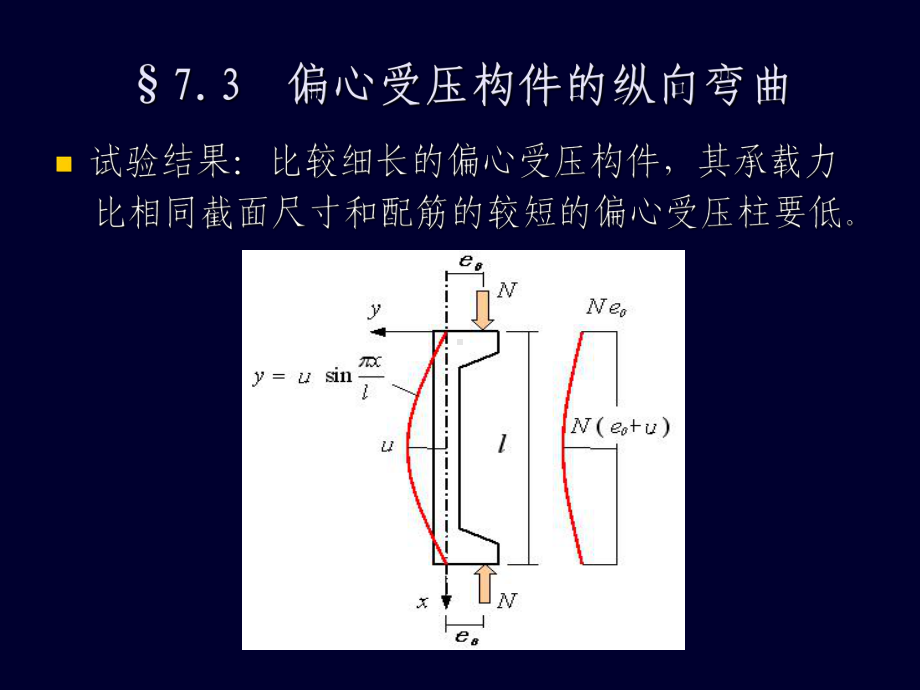 7.3偏心受压构件的纵向弯曲学习培训模板课件.ppt_第1页