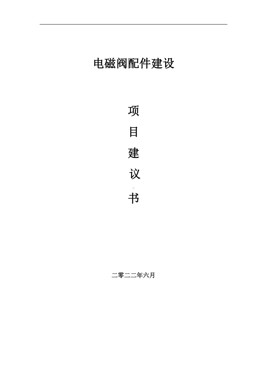 电磁阀配件项目建议书（写作模板）.doc_第1页