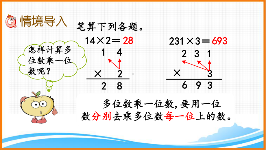 新人教版三年级数学下册第四单元《两位数乘两位数(不进位)的笔算方法》教学课件.pptx_第2页