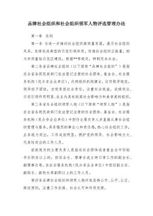 品牌社会组织和社会组织领军人物评选管控举措.docx