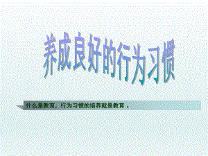 小学主题班会《养成良好的行为习惯》课件.ppt