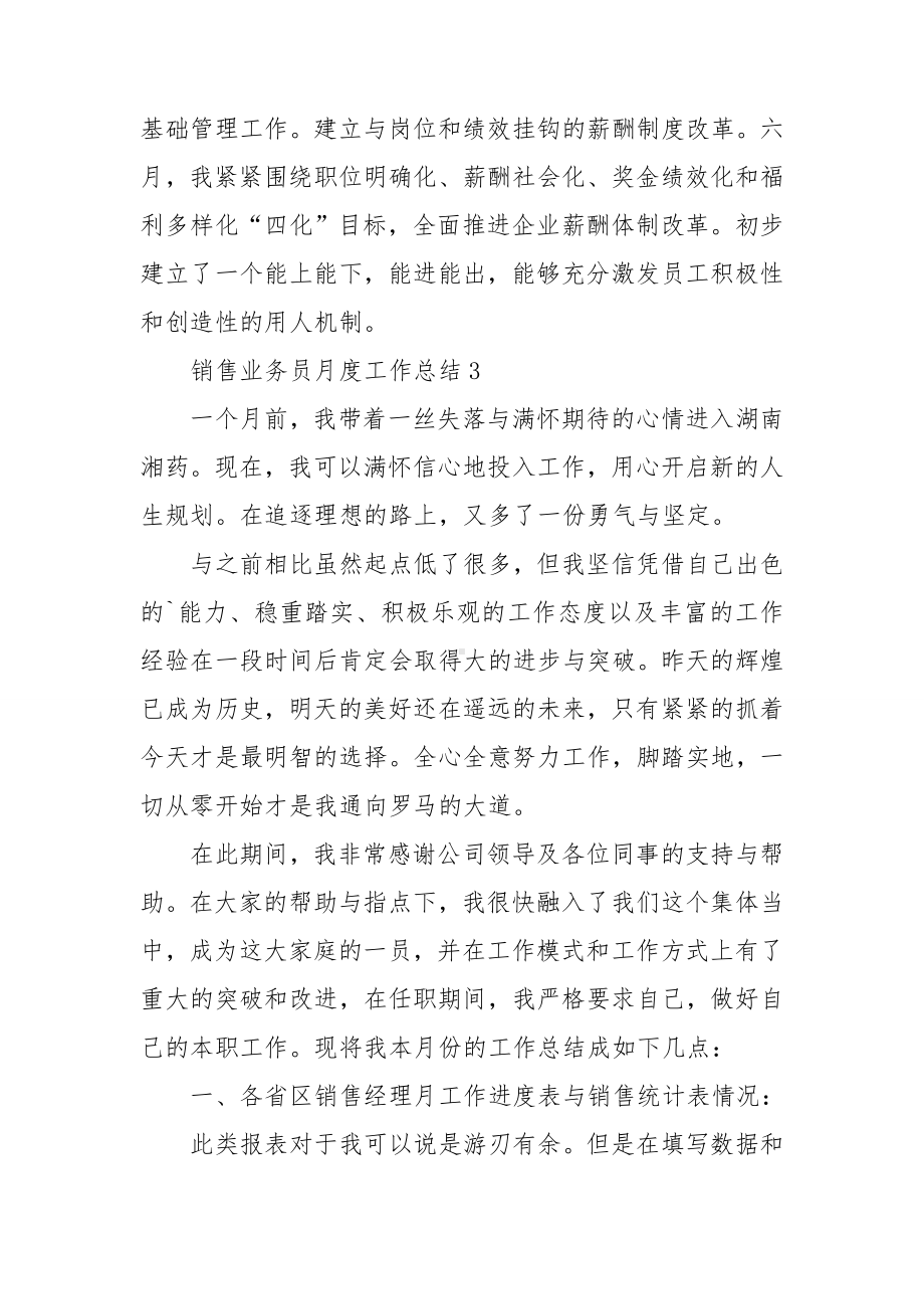 销售业务员月度工作总结.doc_第3页