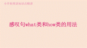 小升初英语复习 感叹句what类和how类的用法课件.pptx