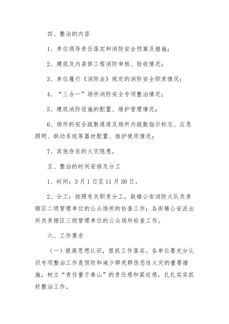 公众聚集场所消防安全专项整治工作方案.docx_第2页