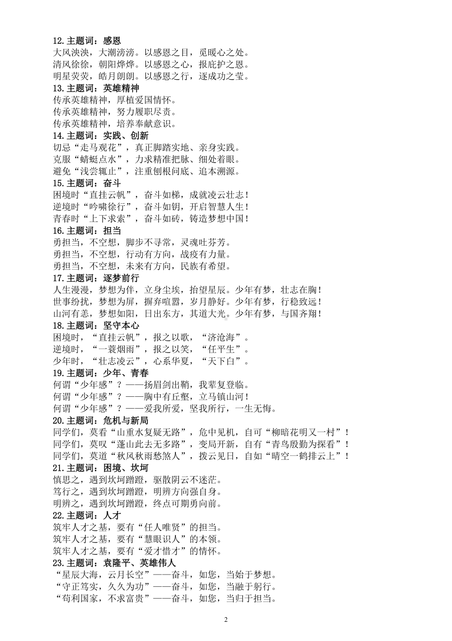 高中语文高考作文万能分论点整理汇总（共56个）.doc_第2页