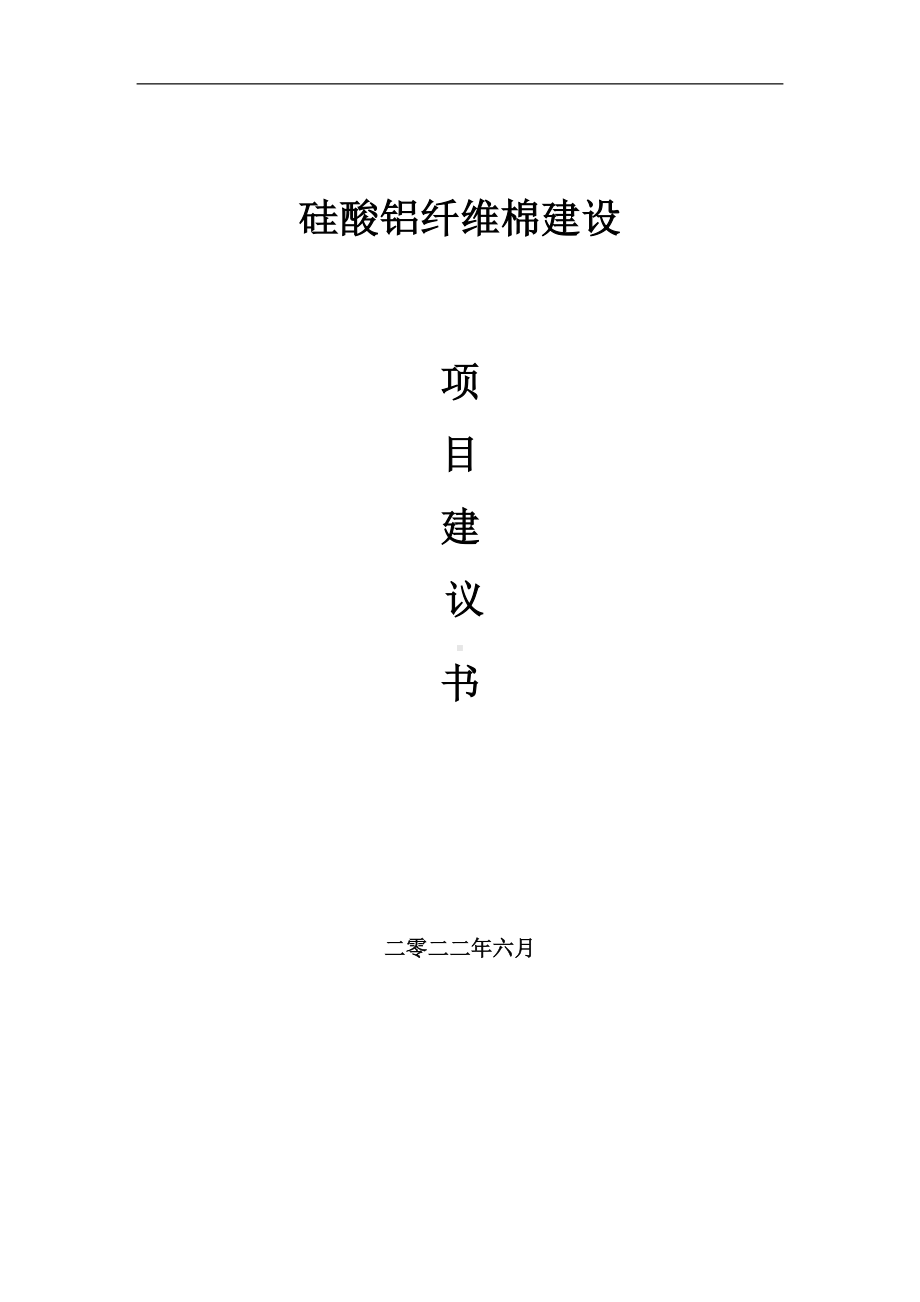 硅酸铝纤维棉项目建议书（写作模板）.doc_第1页