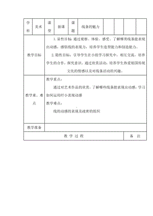 四年级下册美术教案-第14课线条的魅力丨浙美版 (1).docx