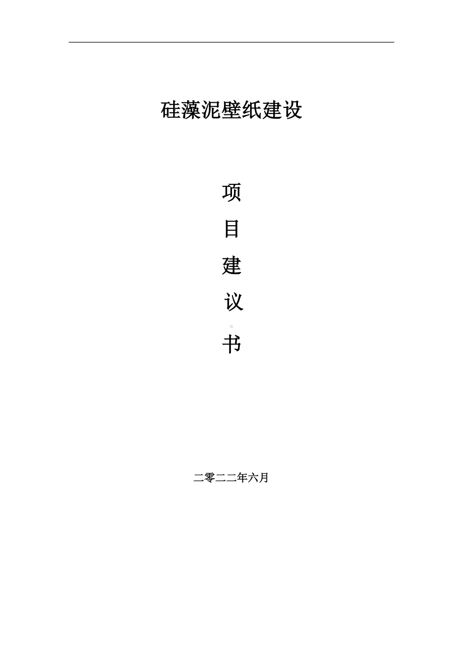 硅藻泥壁纸项目建议书（写作模板）.doc_第1页