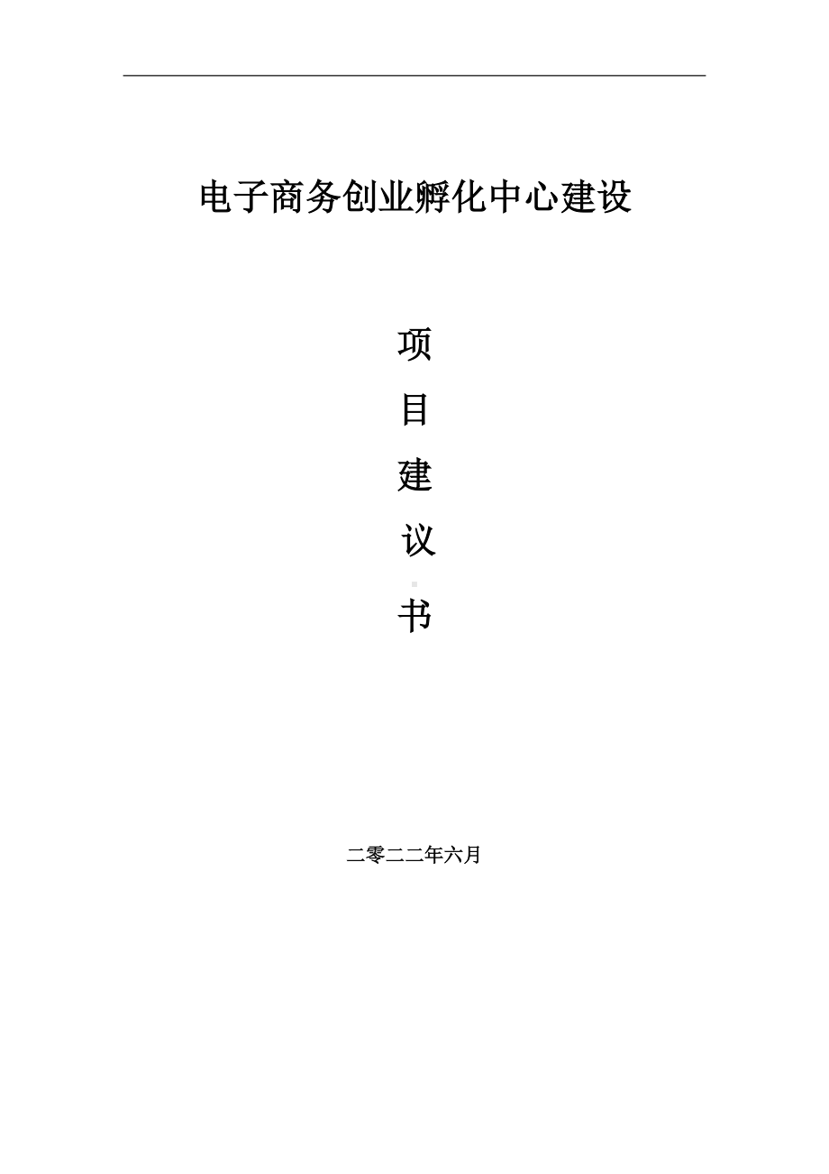 电子商务创业孵化中心项目建议书（写作模板）.doc_第1页