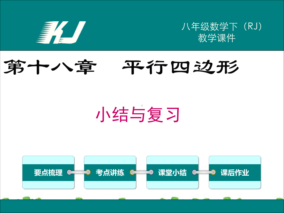 新人教部编版初中八年级数学第十八章 小结与复习课件.ppt_第1页