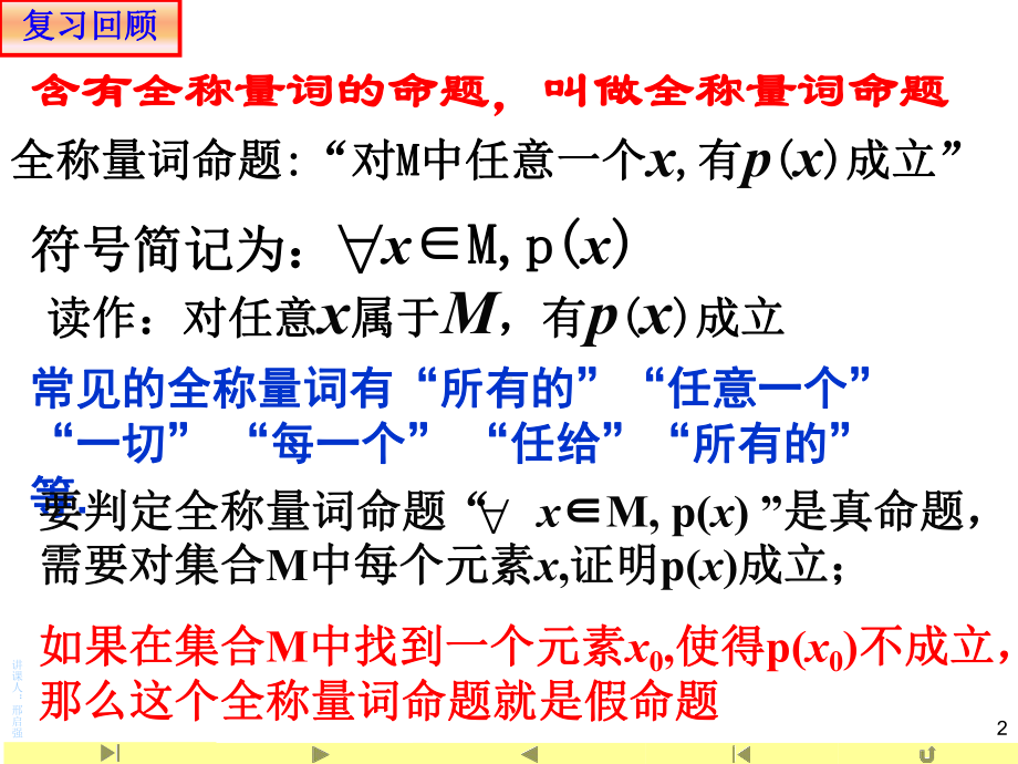 新教材人教版高中数学必修1 第五章152 全称量词命题和存在量词命题的否定课件.ppt_第2页