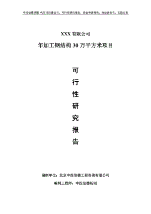 年加工钢结构30万平方米项目可行性研究报告申请立项.doc