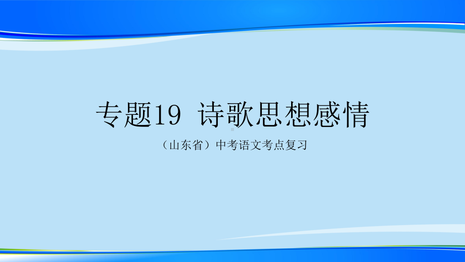 山东省中考语文考点：19诗歌思想感情课件.pptx_第1页