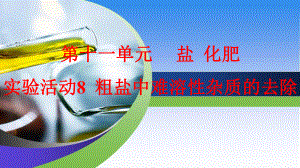 新人教版九年级下册初三化学 实验活动8 粗盐中难溶性杂质的去除 教学课件.pptx