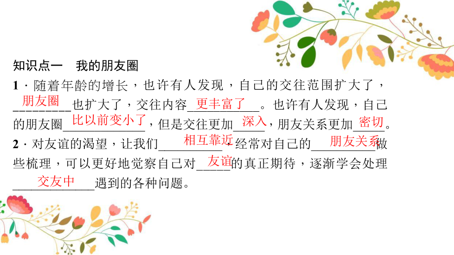 新人教版七年级道德与法治上册第二单元友谊的天空元第四课友谊与成长同行 习题课件.ppt_第3页