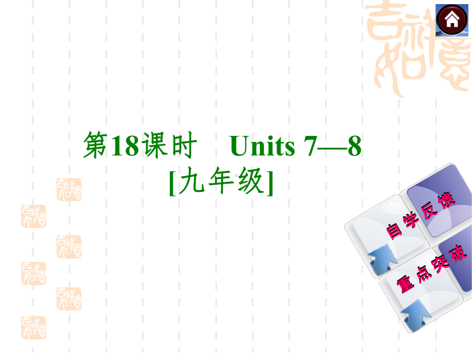 新目标英语九年级期末中考总复习课件(自学反馈+重点突破)Units 7 8.ppt_第1页