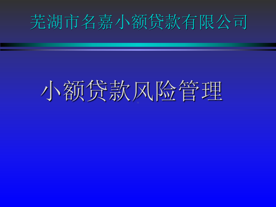 小额贷款风险管理培训课件.pptx_第1页