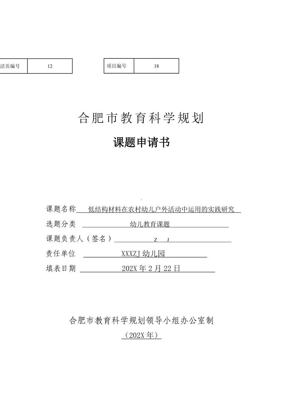 市级课题立项申请书-低结构材料在农村幼儿户外活动中运用的实践研究（市级优秀课题）.doc_第1页