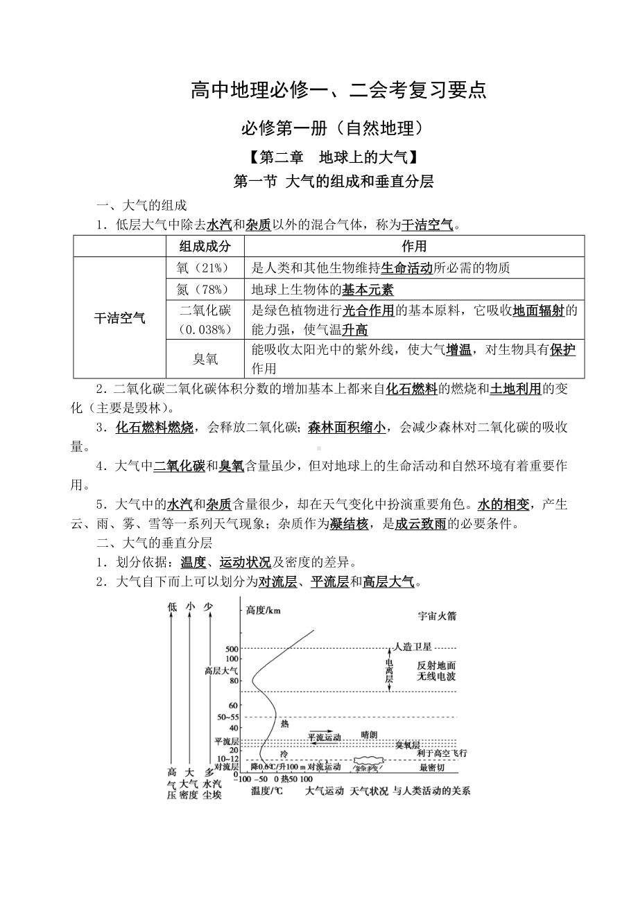 2022新人教版（2019）《高中地理》必修第一册第二章 地球上的大气 知识点总结.docx_第1页