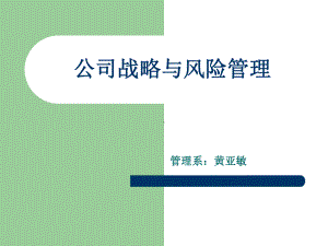 市场营销本科公司风险与战略管理最新讲义课件.pptx