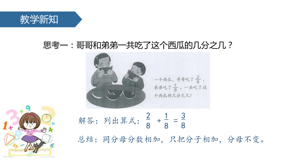 新人教版三年级数学上册《分数的简单计算 》教学课件.pptx_第3页