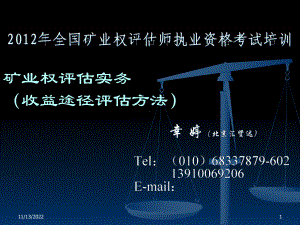 年全国矿业权评估师执业资格考试培训课件.pptx