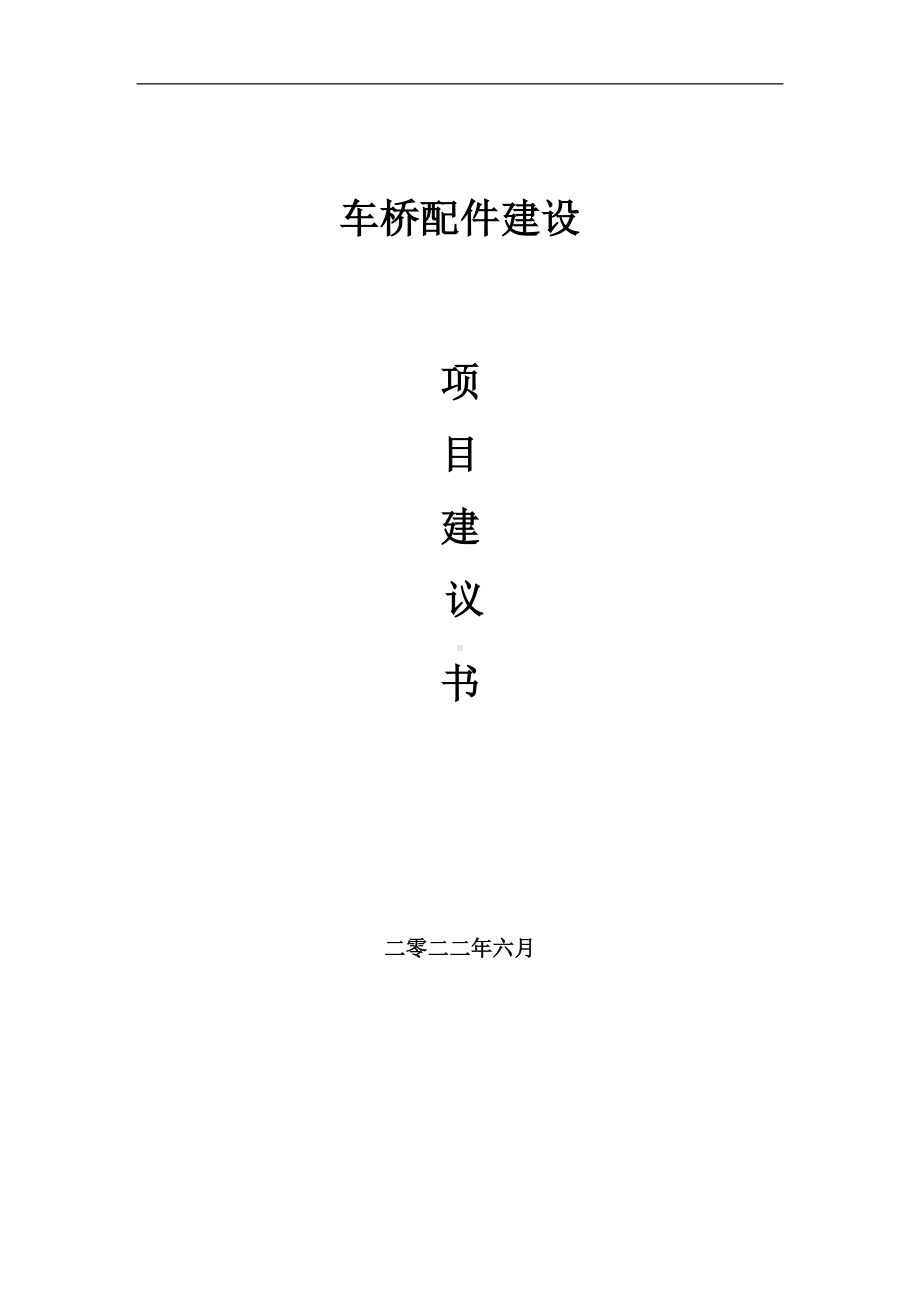 车桥配件项目建议书（写作模板）.doc_第1页