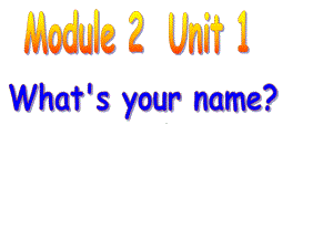 小学英语一年级上册(外研社版)Module 2《Unit 1 What’s your name》公开课课件.ppt-(纯ppt课件,无音视频素材)