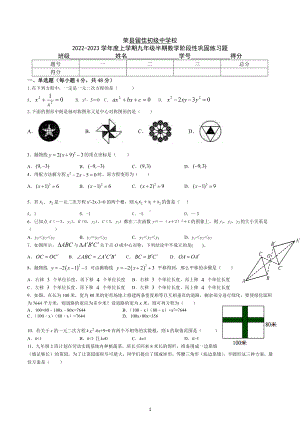 四川省自贡市荣县留佳初级中学2022-2023学年部人教版数学九年级上学期半期试题.docx