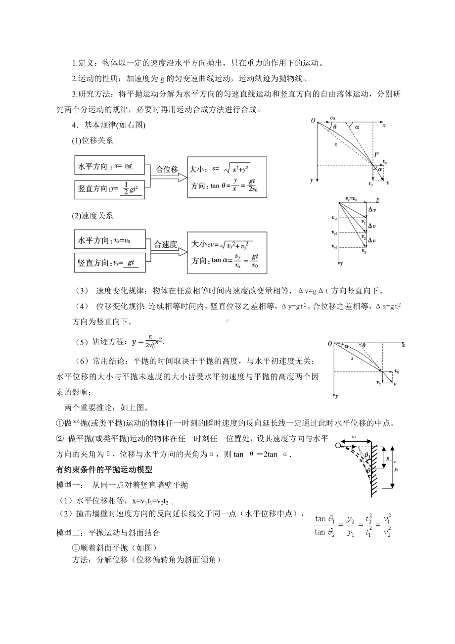 2022新人教版（2019）《高中物理》必修第二册第五章 抛体运动 知识点清单.docx_第3页