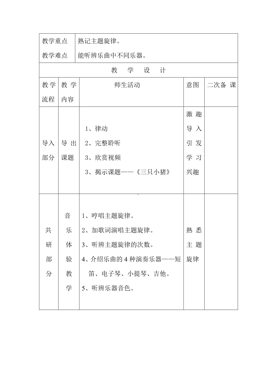 二年级下册音乐教案-7 三只小猪 ︳人音版 （五线谱） .doc_第2页