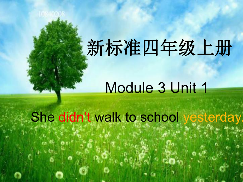 四年级上册英语课件- Module3 Unit1 She didn’t walk to school yesterday.外研社（一起）(共17张PPT).pptx_第1页