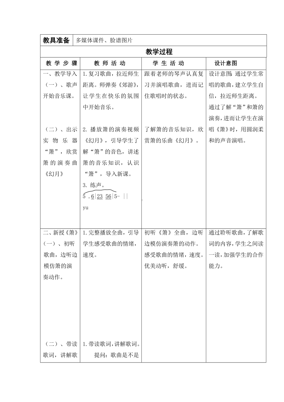 二年级下册音乐教案-7 《箫》︳人音版 （五线谱） .doc_第2页