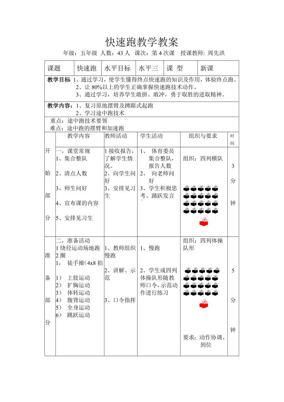 体育与健康人教版六年级全一册快速跑教学教案.doc_第1页