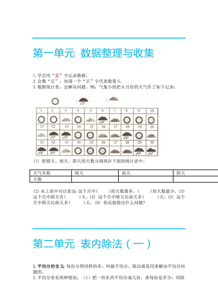 小学数学二年级下册知识点汇总.docx_第1页