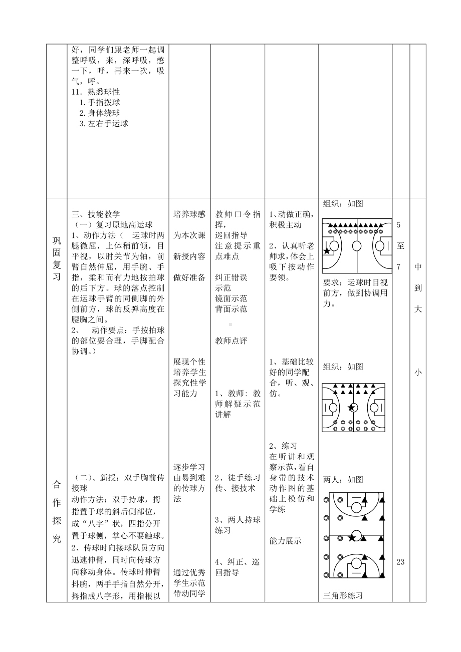 体育与健康人教版六年级全一册原地双手胸前传接球教案.doc_第2页