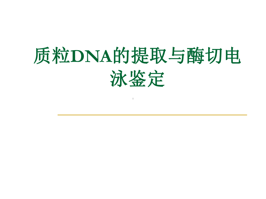 质粒DNA的提取与酶切电泳鉴定学习培训课件.ppt_第1页