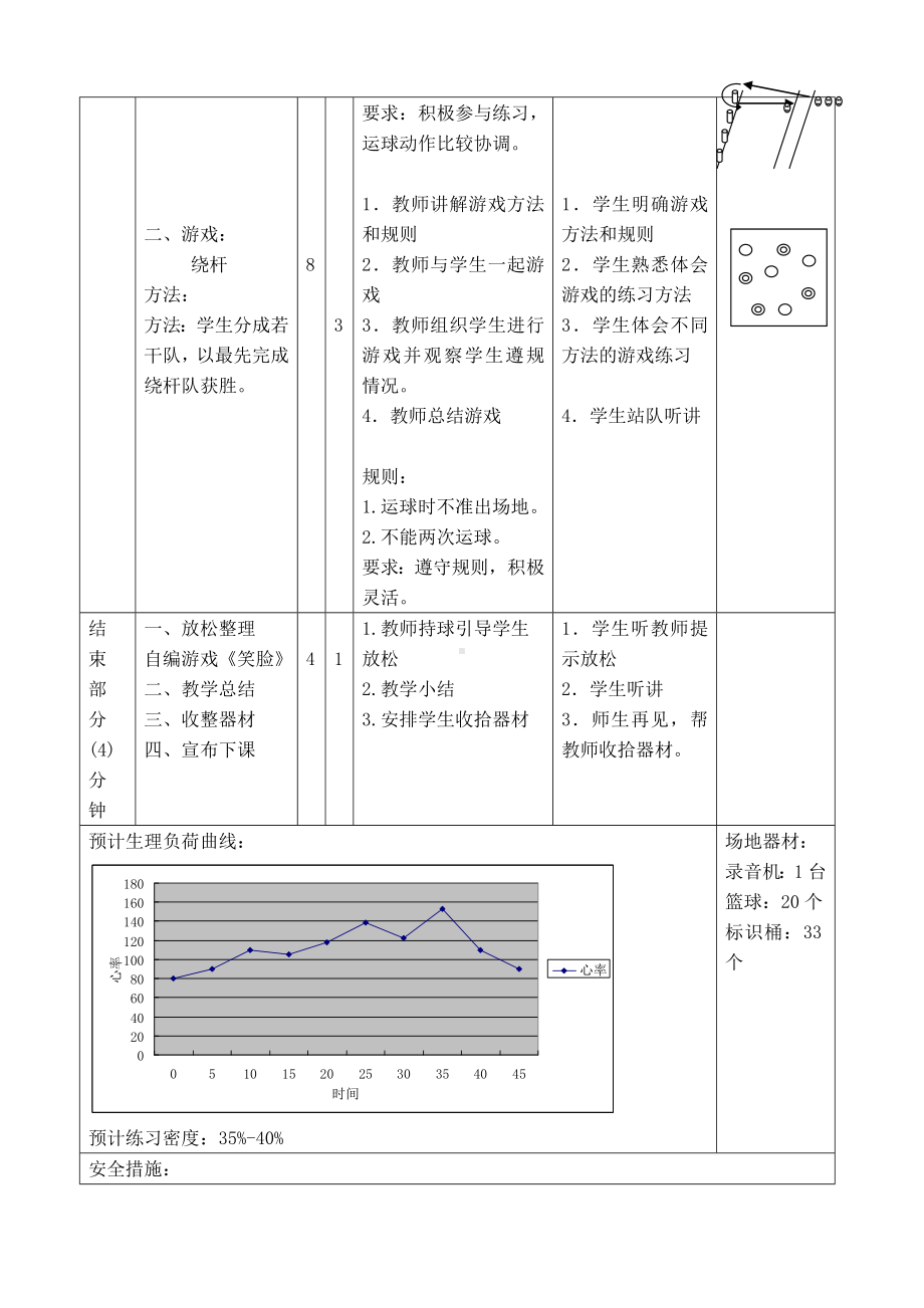 体育与健康人教版五年级-《篮球-行进间运球与游戏》教学设计.doc_第3页