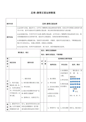 体育与健康人教版四年级-足球-脚背正面运球教案.docx