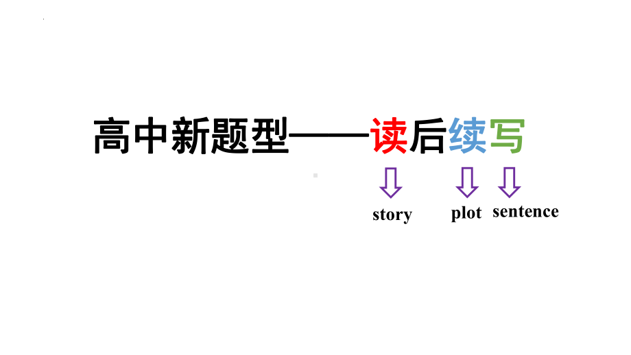 2022新人教版（2019）《高中英语》必修第一册读后续写初讲 （ppt课件）.pptx_第1页