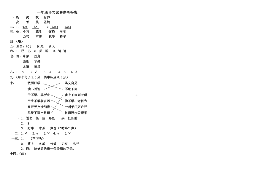 小学统编版语文一年级下册期末测试卷十二及答案.pdf_第3页