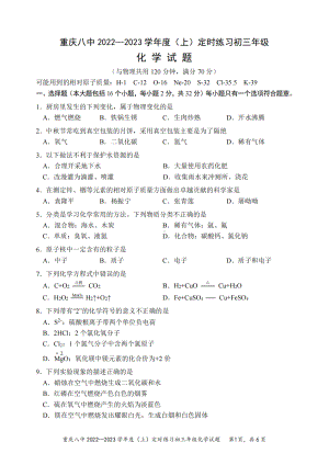 重庆市第八 2022-2023学年九年级上学期期中考试化学试题.pdf