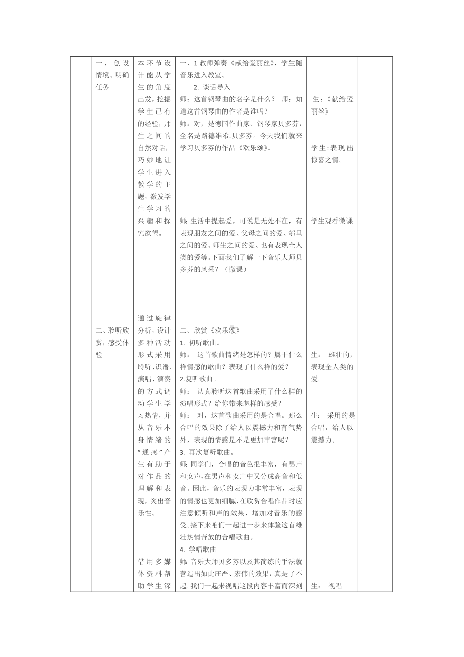 六年级下册音乐教案-第一单元 欢乐颂｜人教版 .doc_第3页