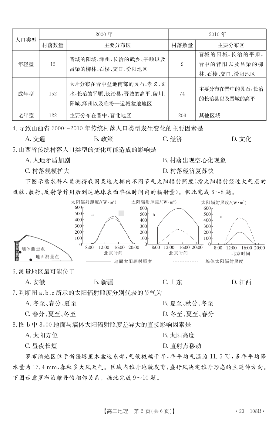 江西省赣州市十六县市二十校2022-2023学年高二上学期期中联考地理试卷.pdf_第2页