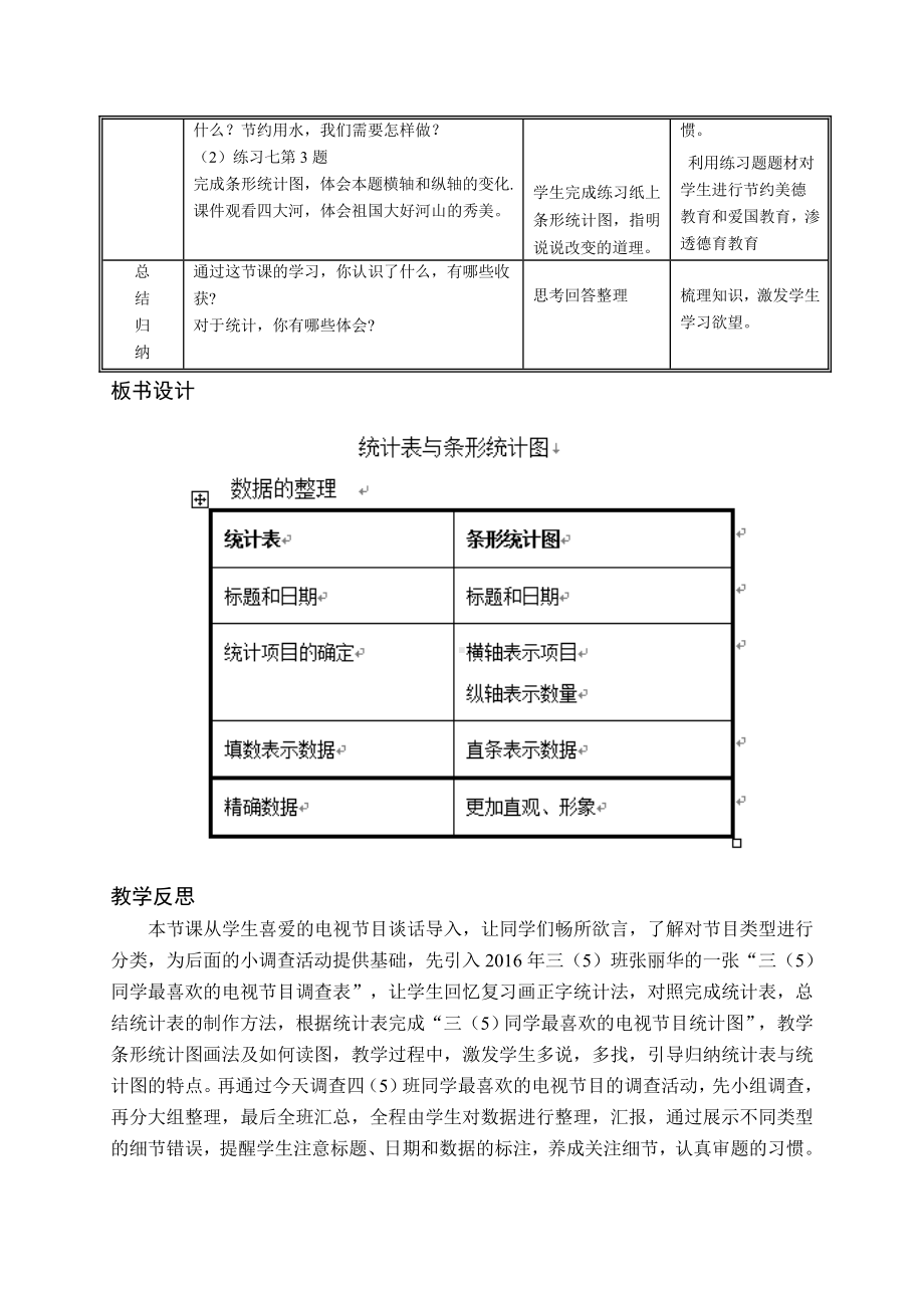 四年级上册数学教案及教学反思-4.1 统计表和条形统计图丨苏教版.doc_第3页