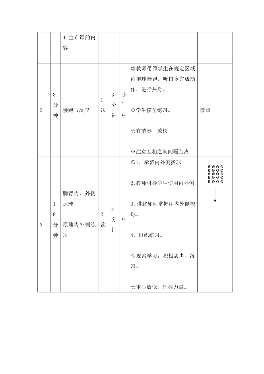 五年级体育教案-脚背内、外侧带球 全国通用.doc_第2页