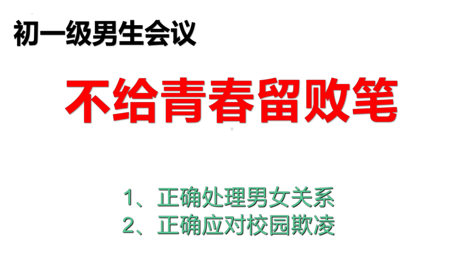 不给青春留败笔-男生会议ppt课件 2022秋七年级下学期.pptx_第1页