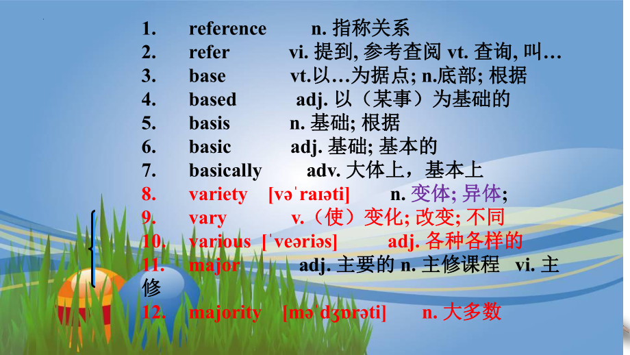 2022新人教版（2019）《高中英语》必修第一册Unit 5 单词总复习和词变词组归纳（ppt课件）.pptx_第2页