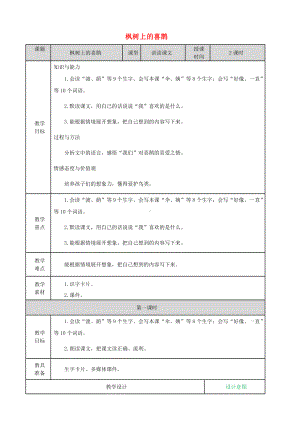 二年级下册语文教案-课文三9枫树上的喜鹊部编版.doc