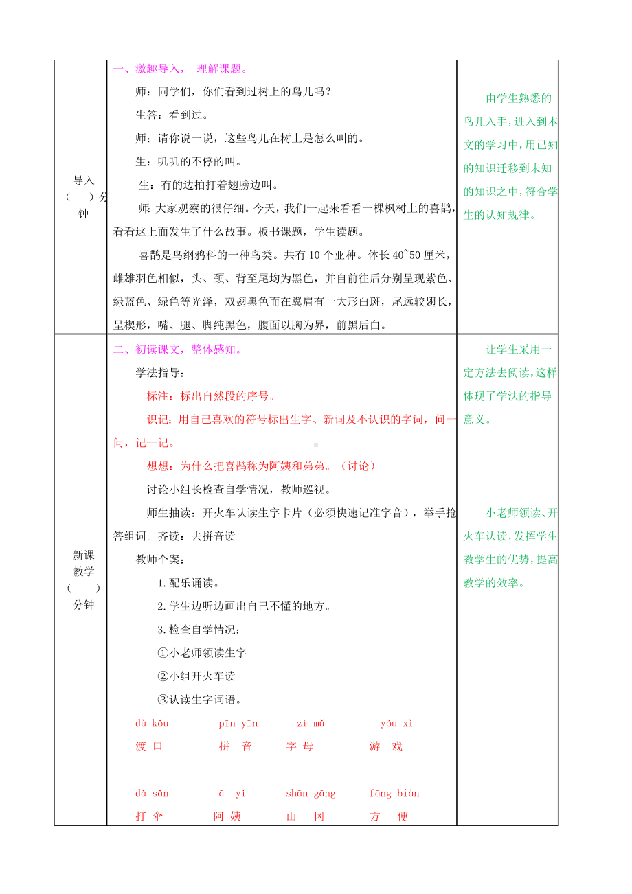 二年级下册语文教案-课文三9枫树上的喜鹊部编版.doc_第2页